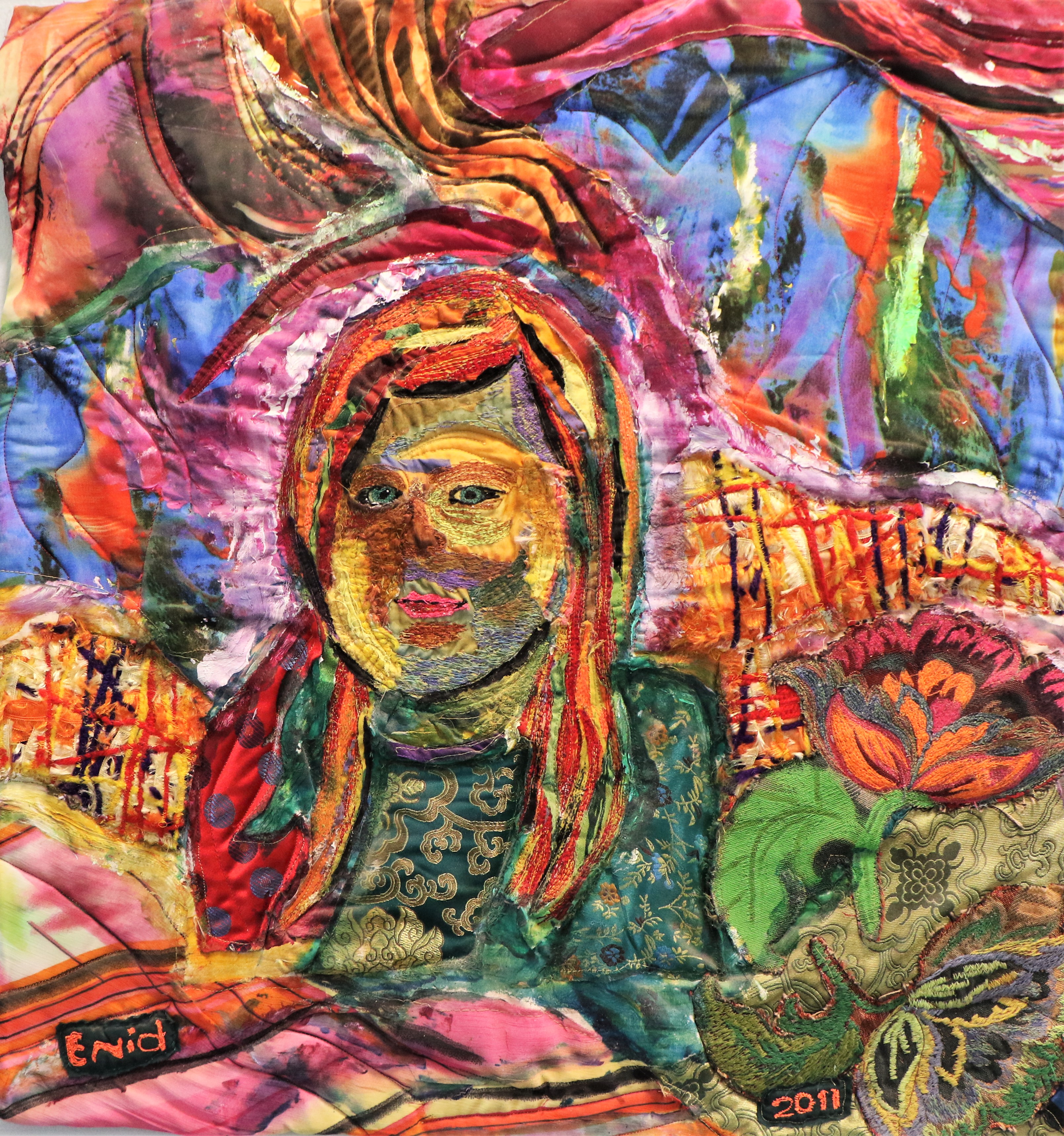Guardian Angel — art quilt by Enid Viljoen, fibre artist